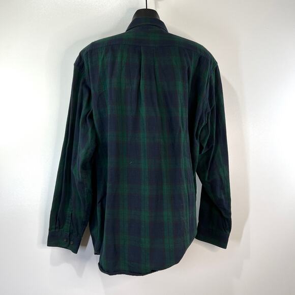 L.L. Bean Flannel Plaid Shirt Blackwatch Tartan Cotton Button Down Preppy - Picture 6 of 6